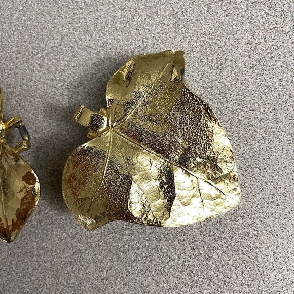 Mimi Di N Leaf Belt Buckle Gold-Tone Statement Vintage 1981s "Fits 2in Belt" - Picture 3 of 8